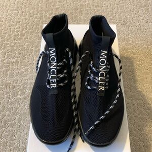Moncler pull on black knit sneakers 38